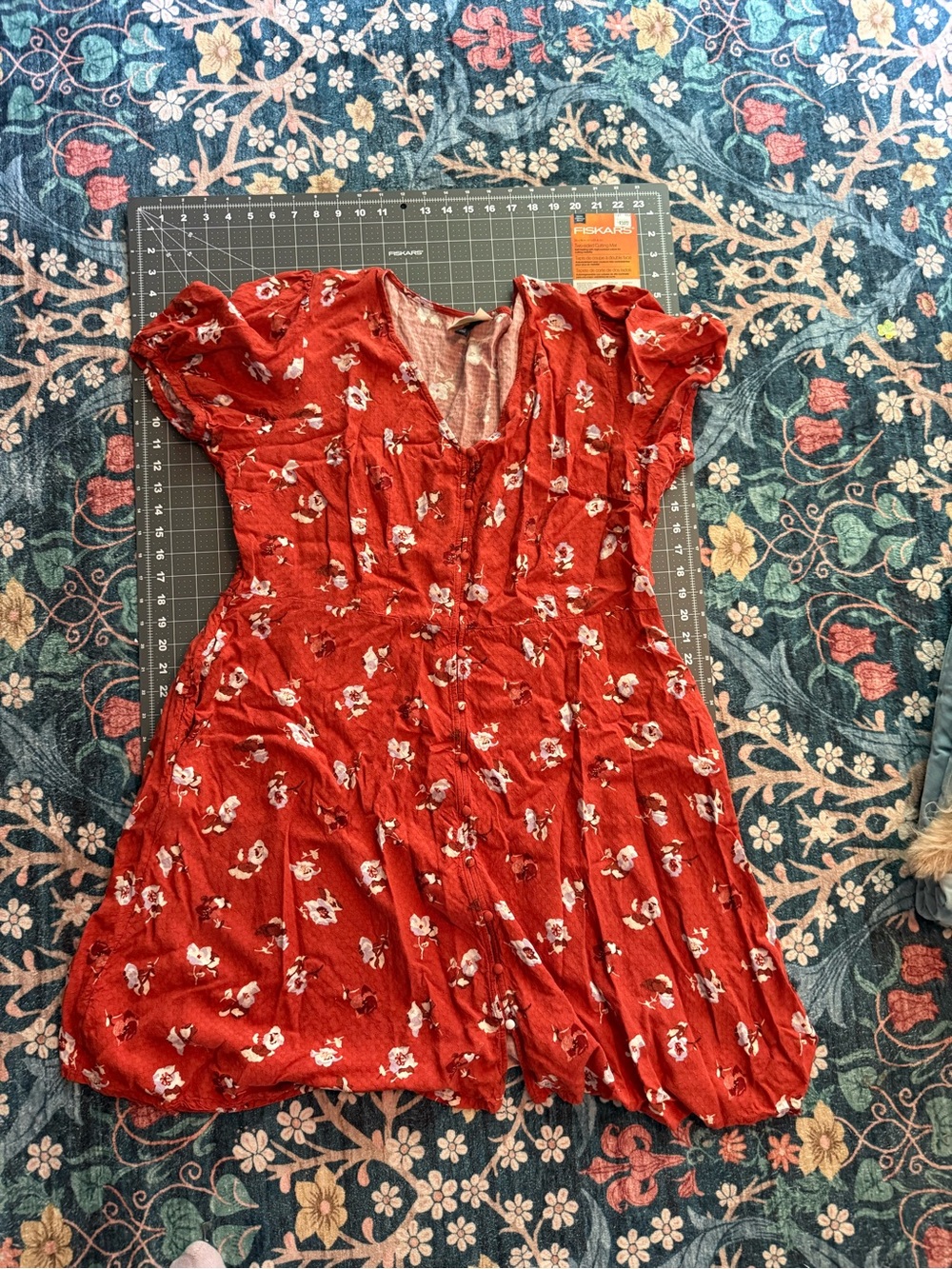 Red floral dress